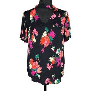 Maeve Anthropologie Bella Floral Choker V-neck‎ Flutter Sleeve Boho Blouse Small